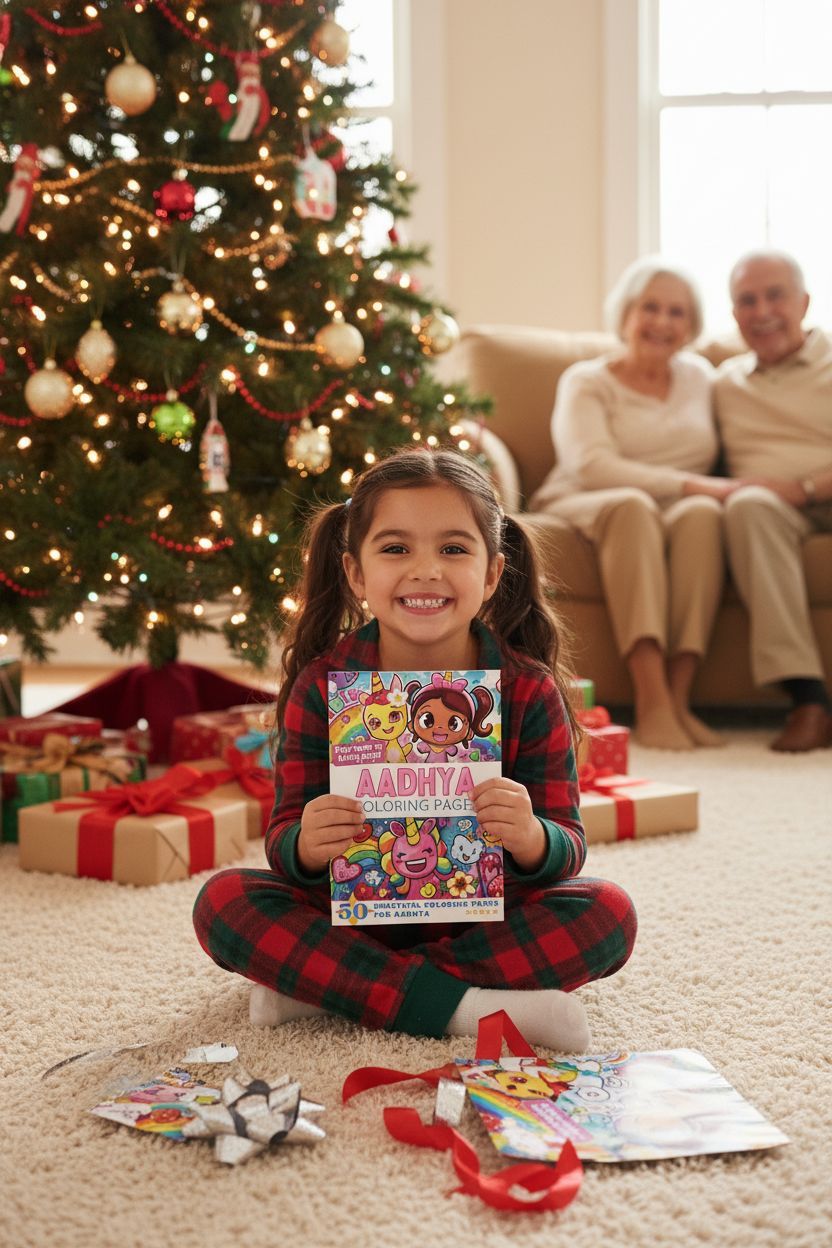 Aadhya Christmas coloring pages gift