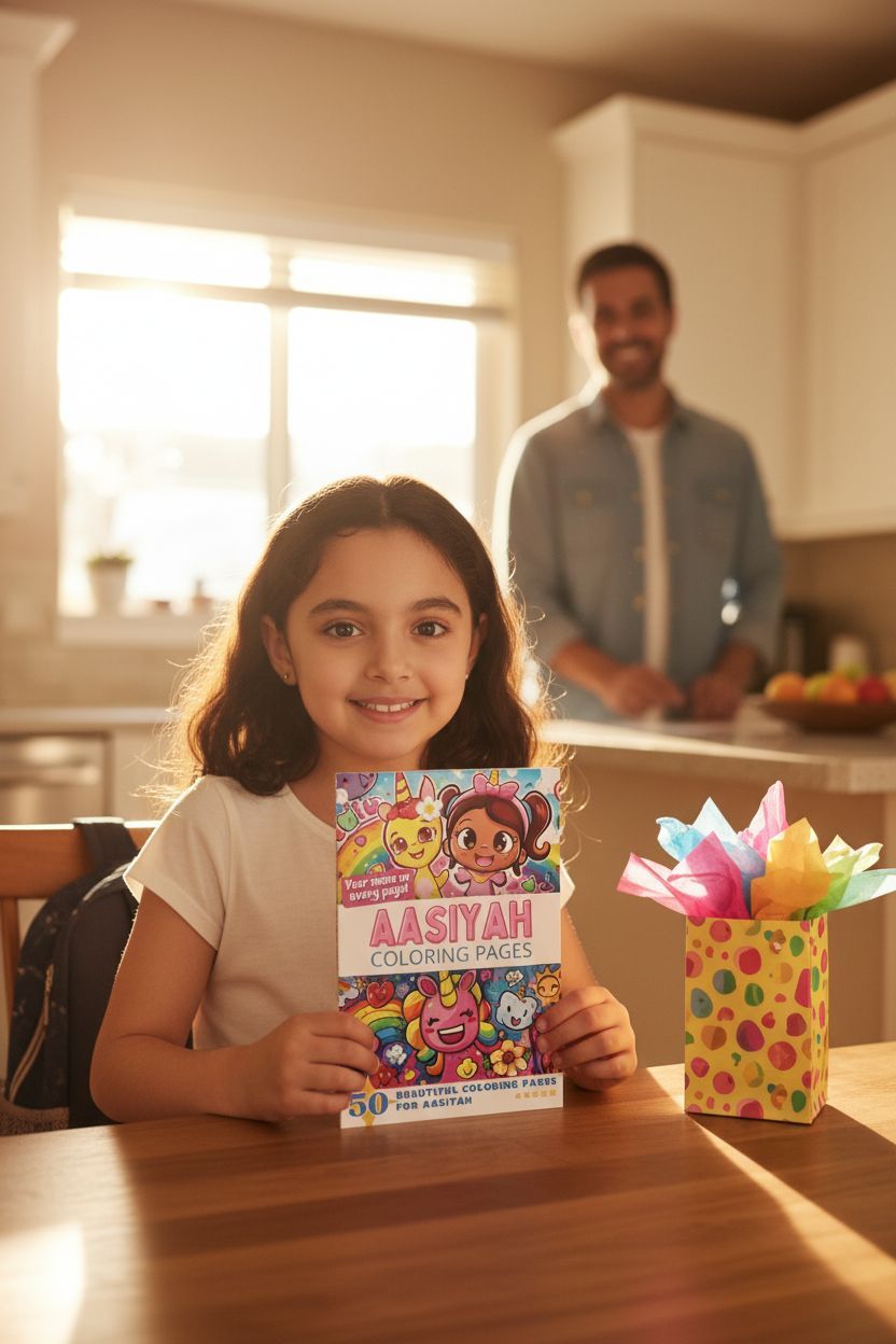 Aasiyah coloring book in use