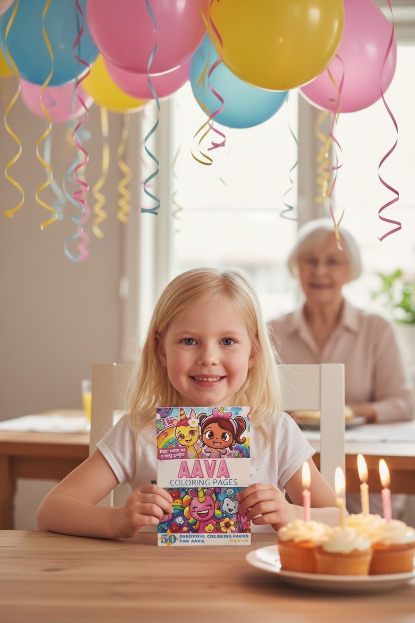 Aava coloring book in use