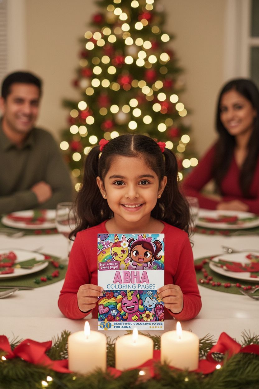 Abha Christmas coloring pages gift