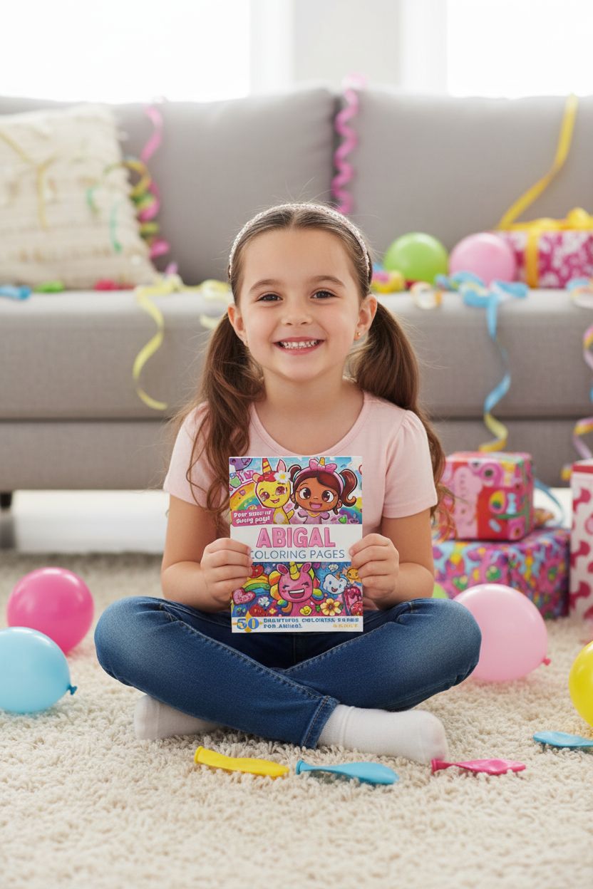 Abigal coloring book in use