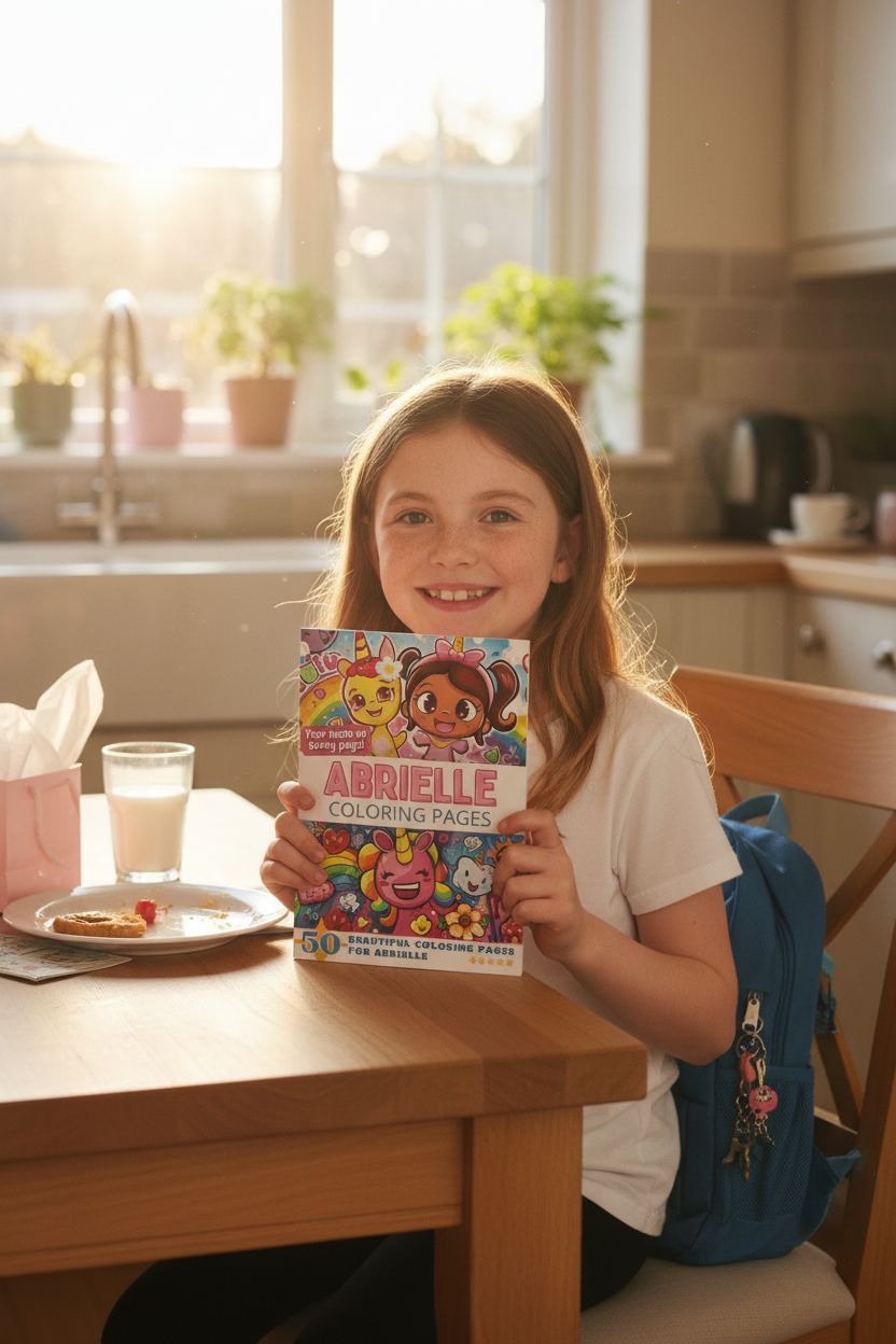 Abrielle coloring book in use
