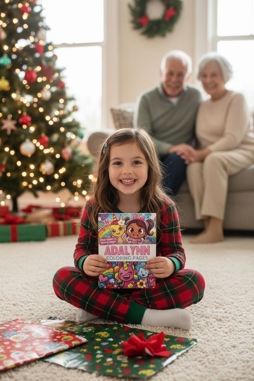 Adalynn Christmas coloring pages gift