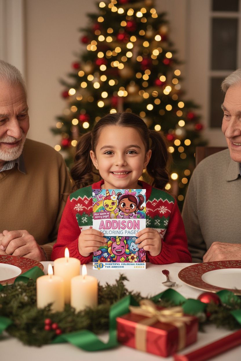 Addison Christmas coloring pages gift