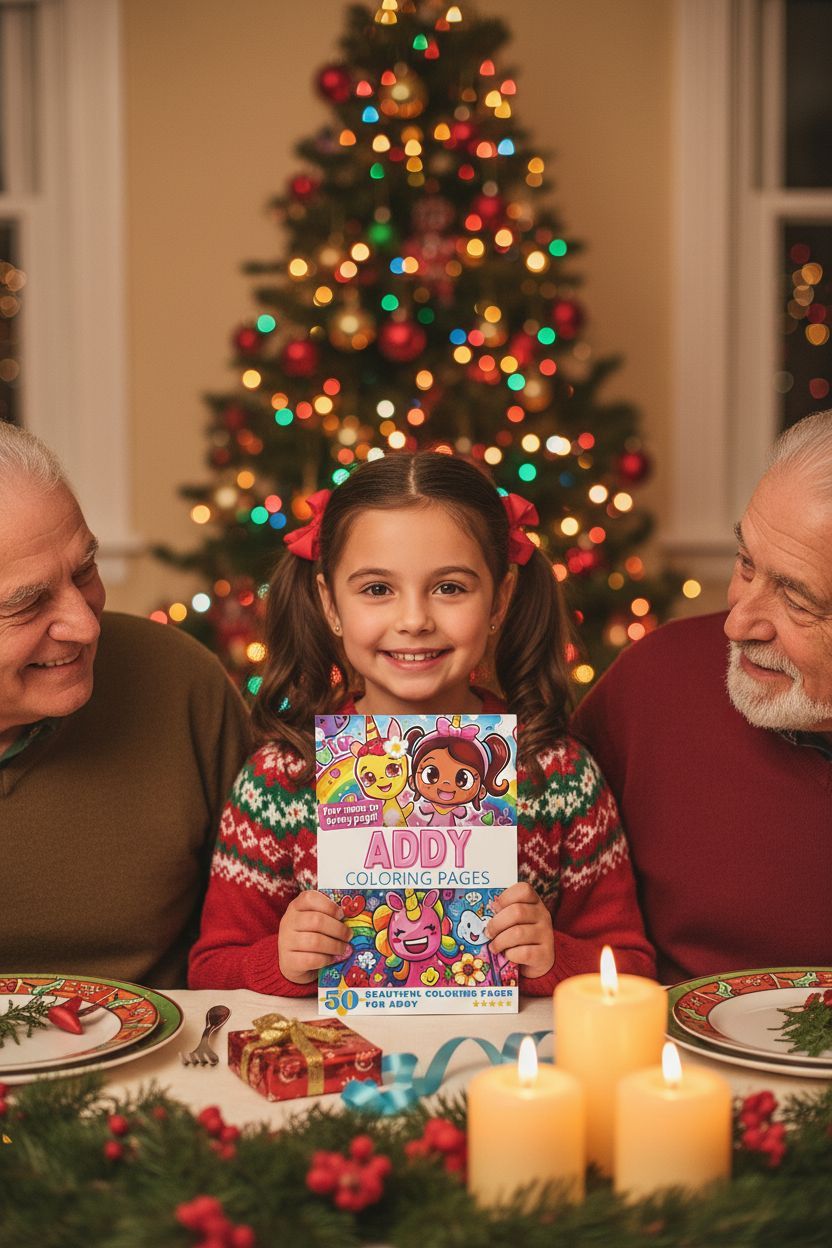 Addy Christmas coloring pages gift