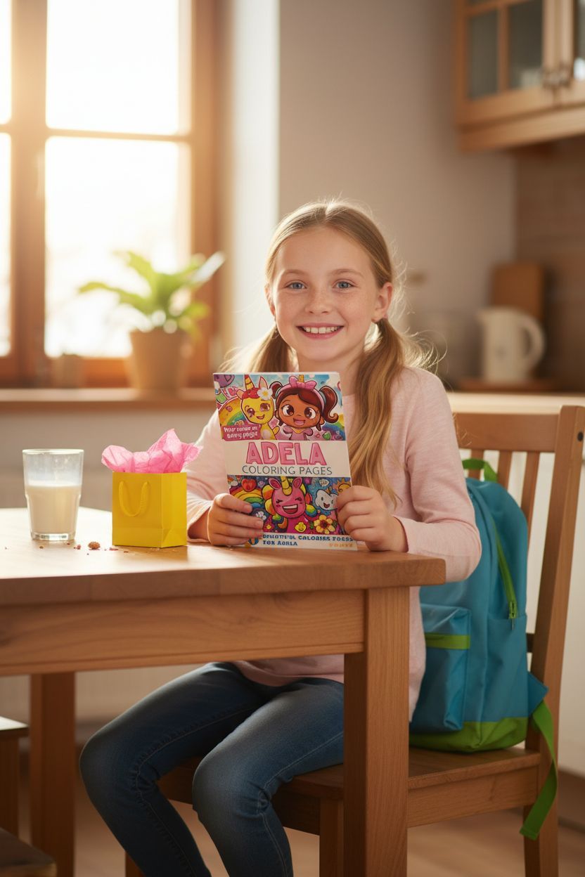 Adela coloring book in use