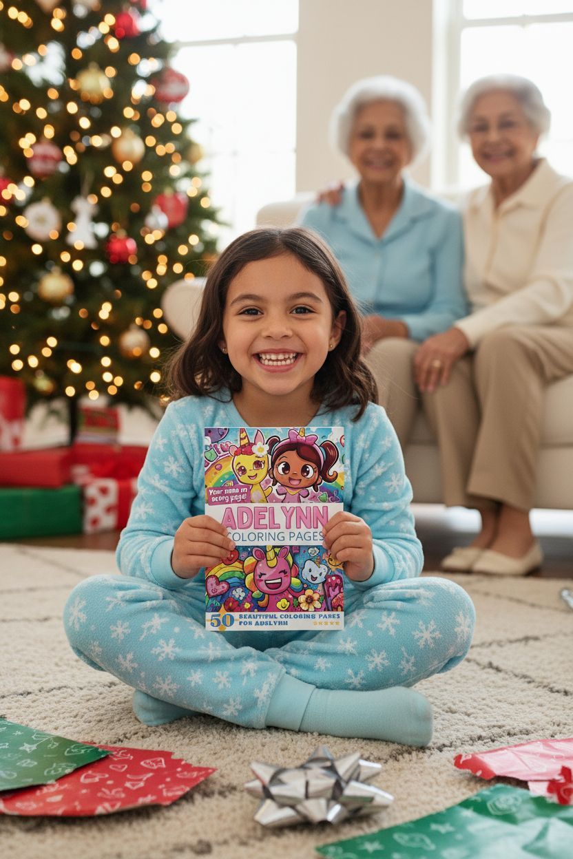 Adelynn Christmas coloring pages gift