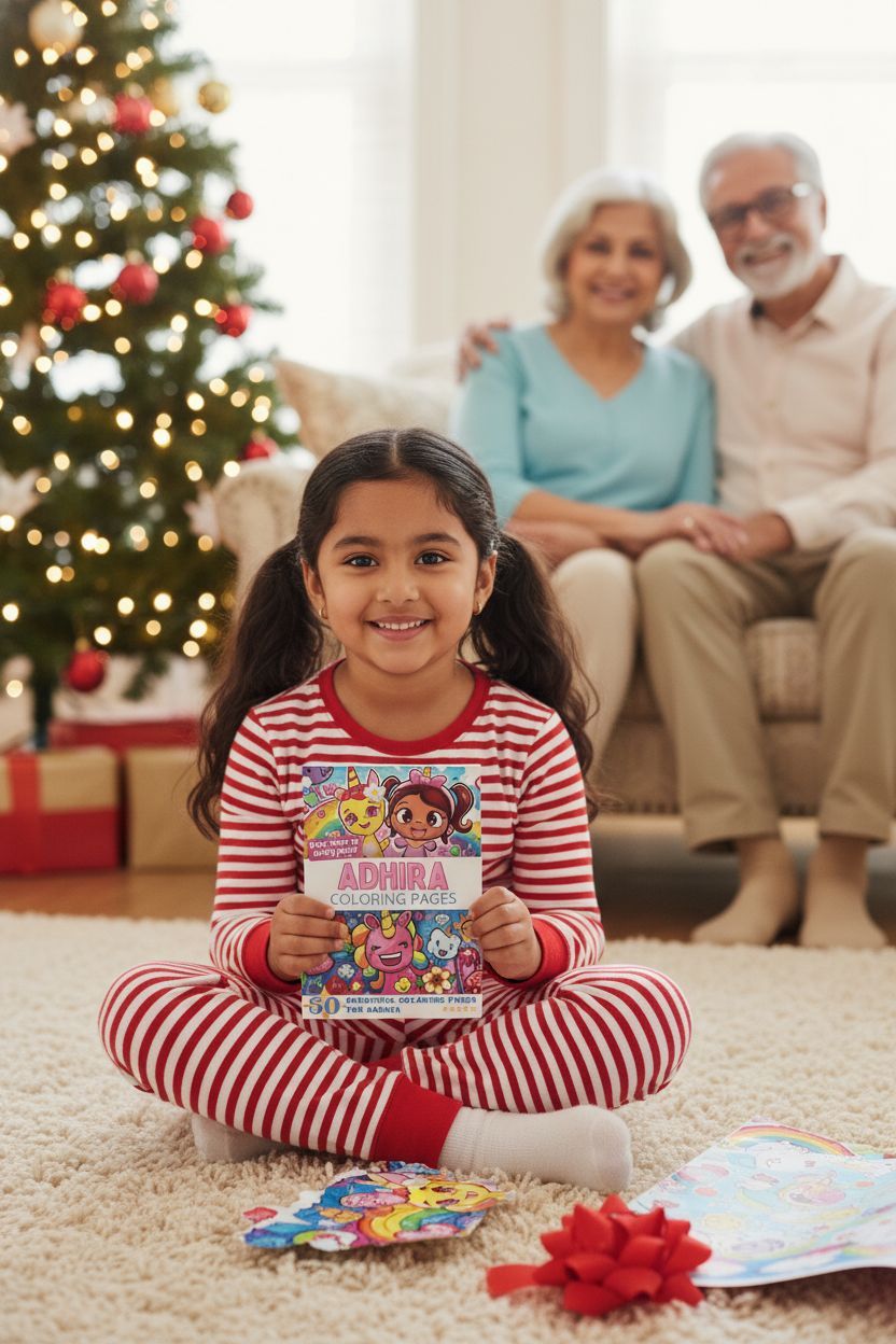 Adhira Christmas coloring pages gift