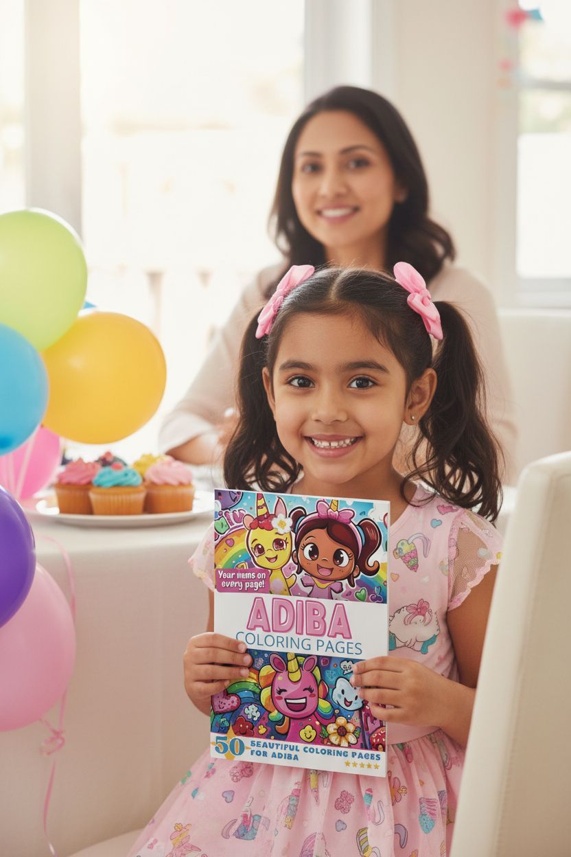 Adiba coloring book in use