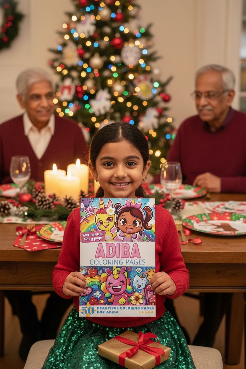 Adiba Christmas coloring pages gift
