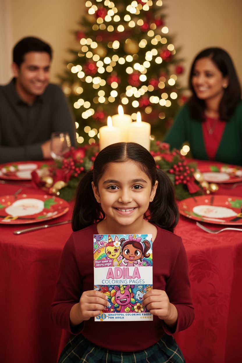 Adila Christmas coloring pages gift