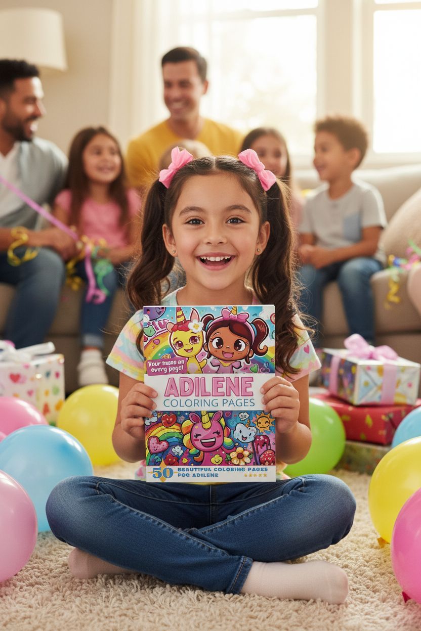 Adilene coloring book in use