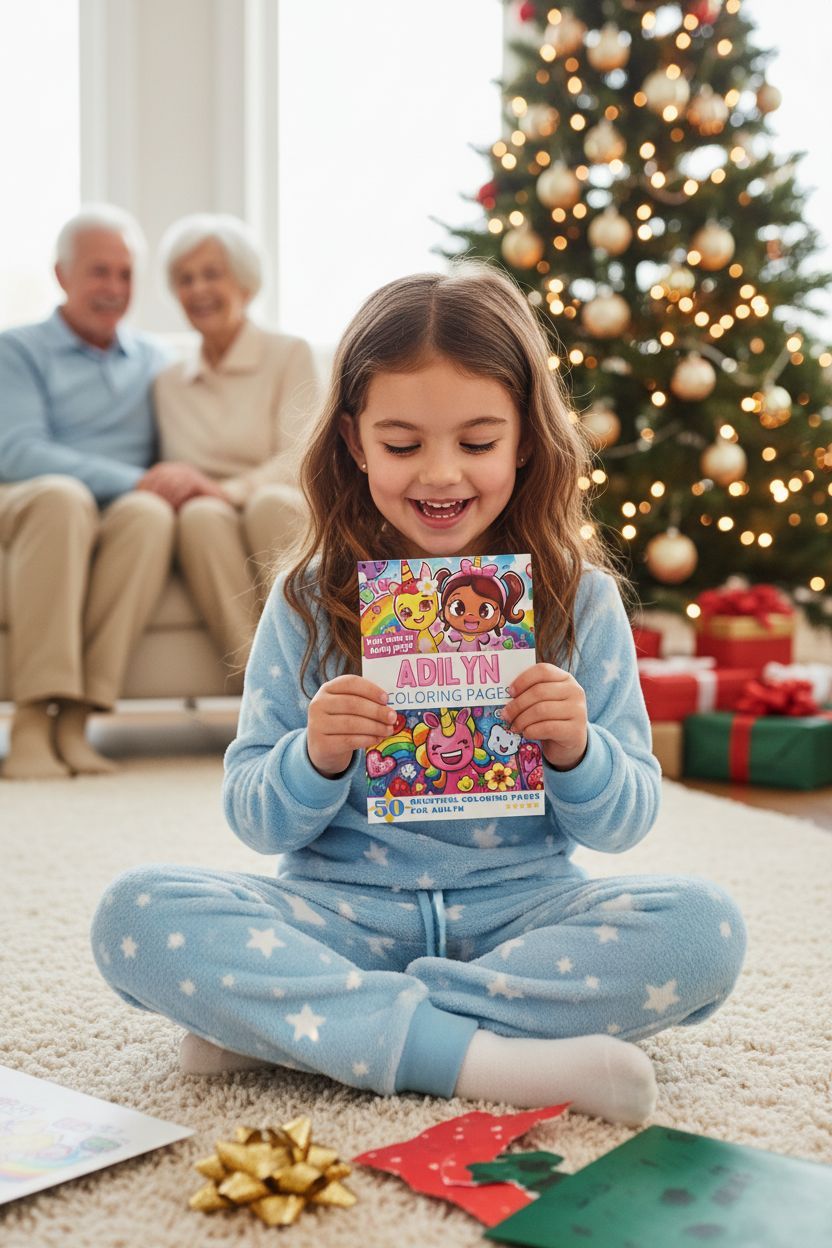 Adilyn Christmas coloring pages gift
