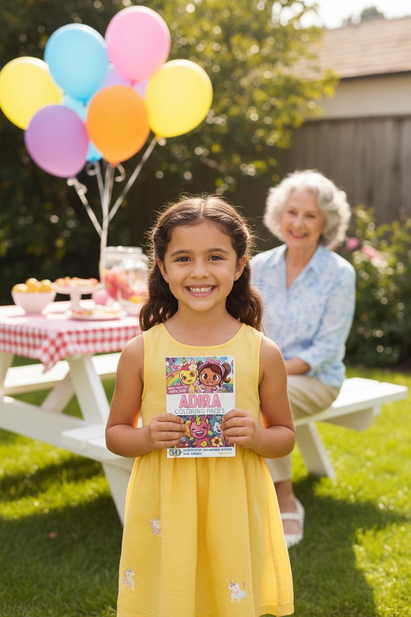 Adira coloring book in use