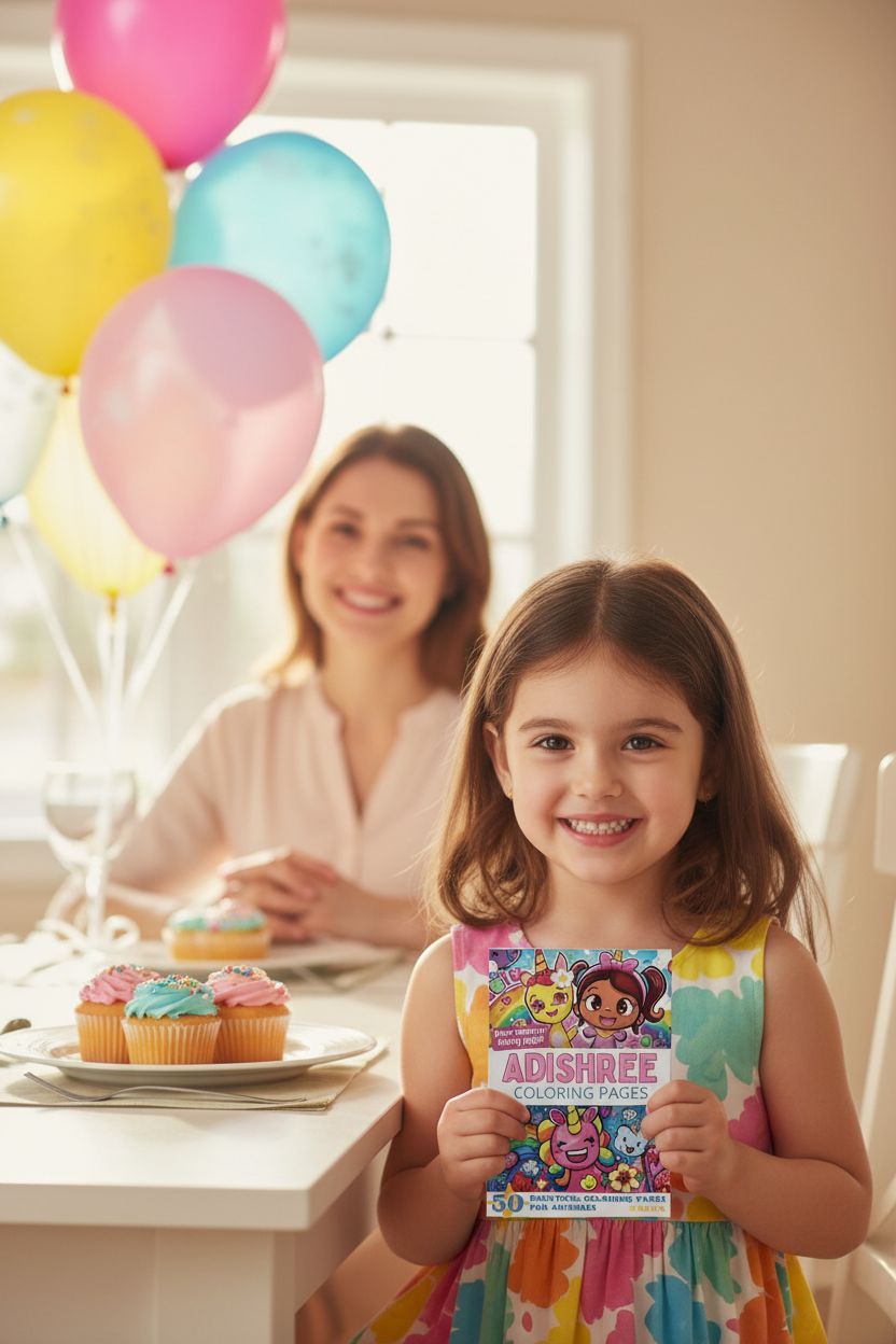 Adishree coloring book in use