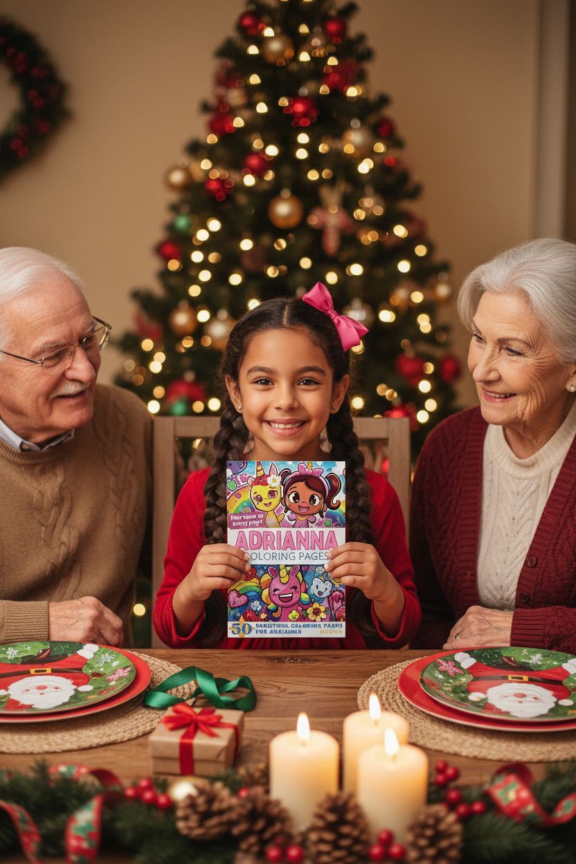 Adrianna Christmas coloring pages gift