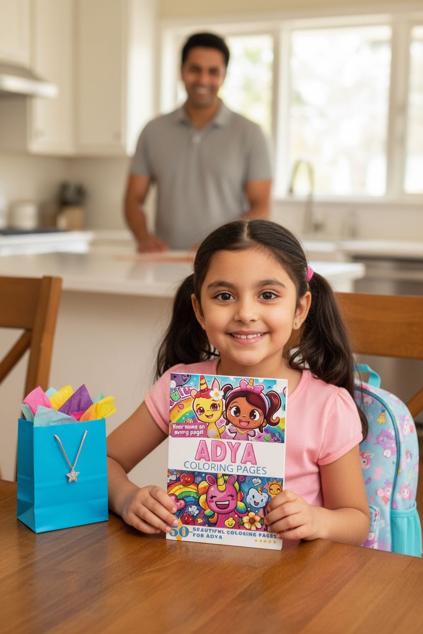 Adya coloring book in use