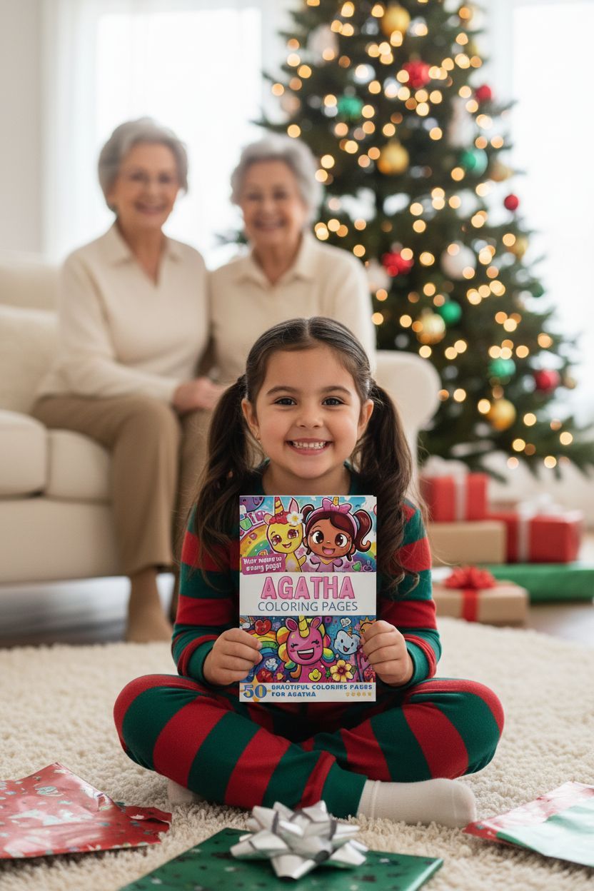 Agatha Christmas coloring pages gift