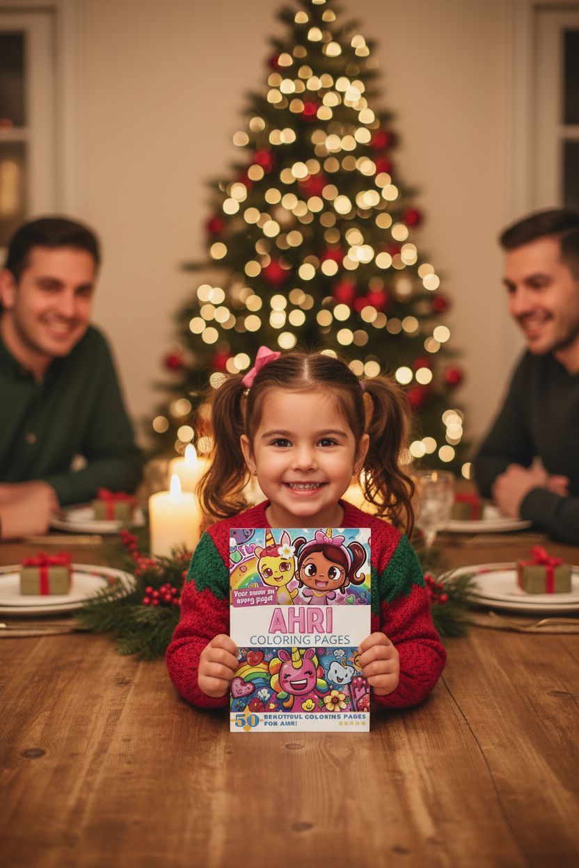 Ahri Christmas coloring pages gift