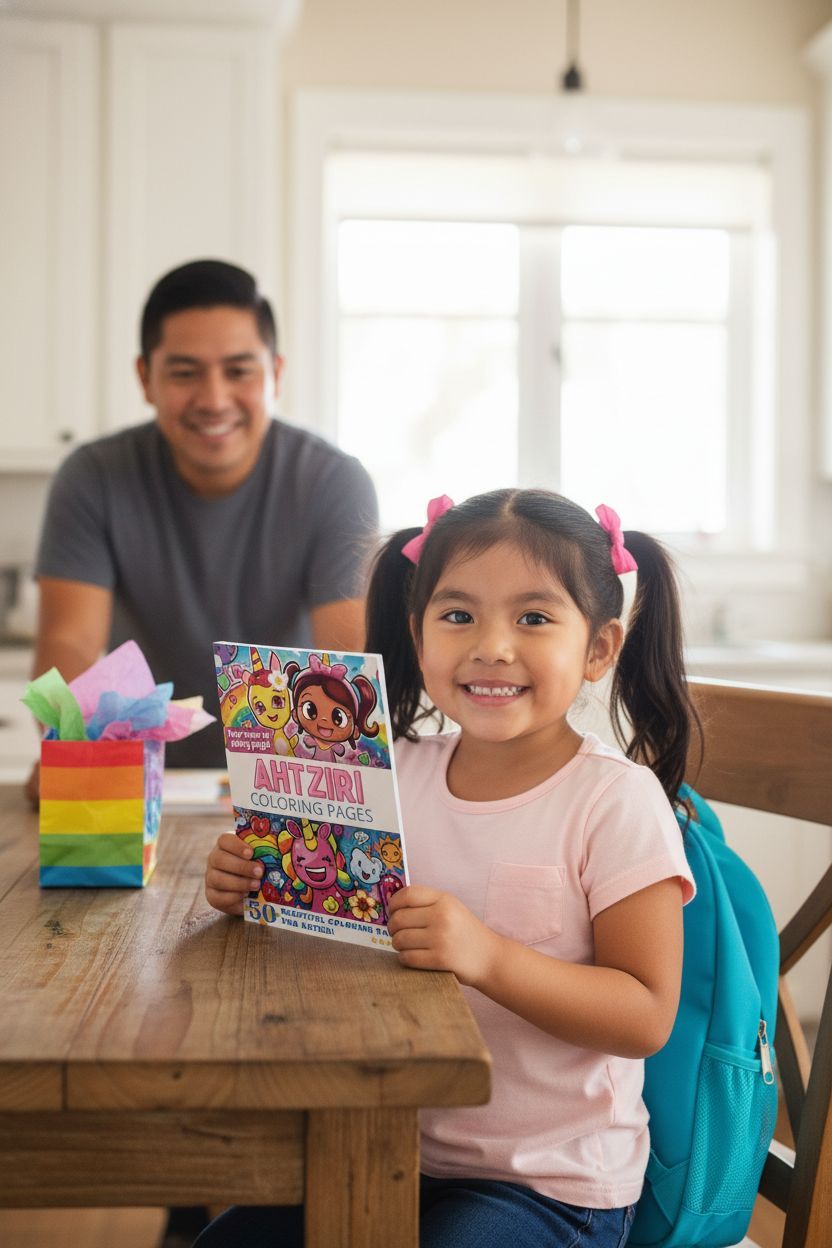 Ahtziri coloring book in use