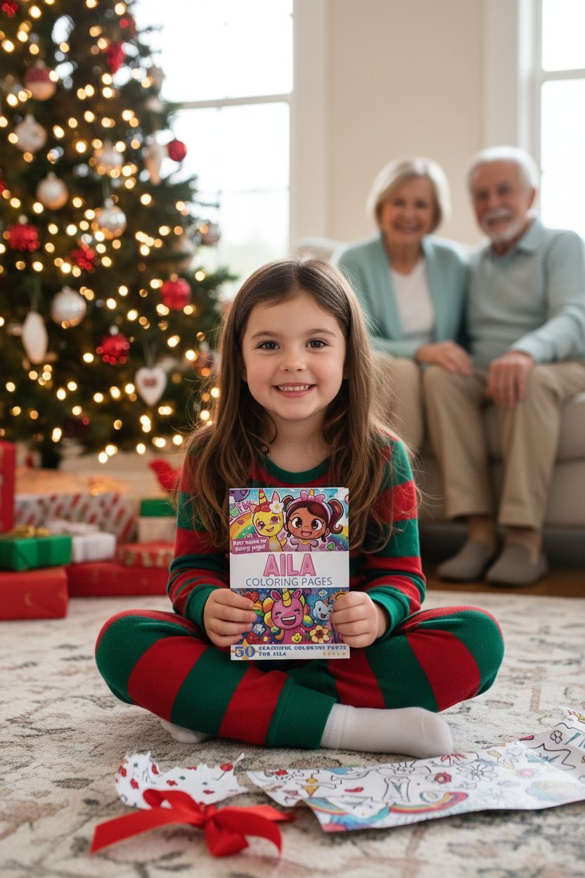 Aila Christmas coloring pages gift