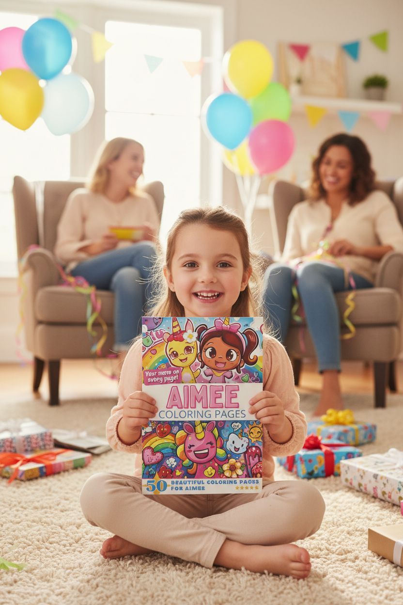 Aimee coloring book in use