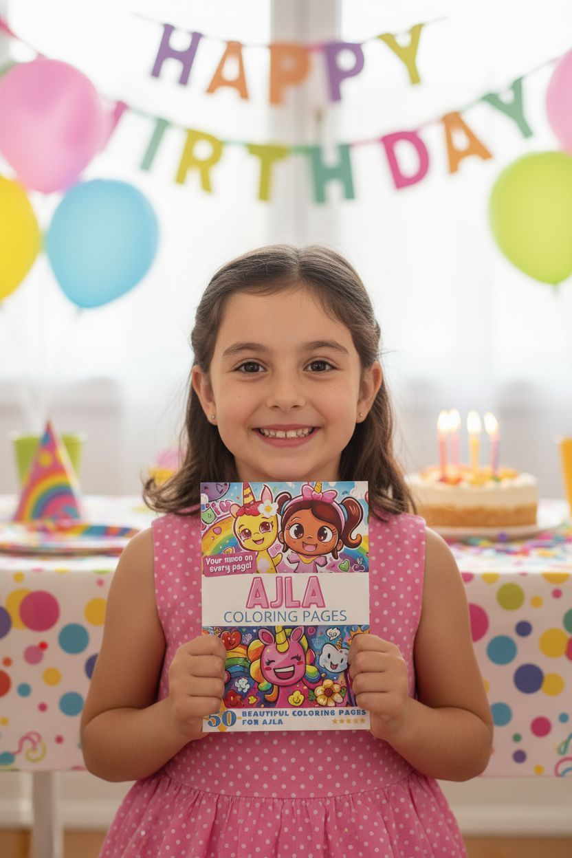 Ajla coloring book in use