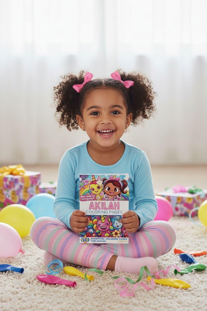 Akilah coloring book in use