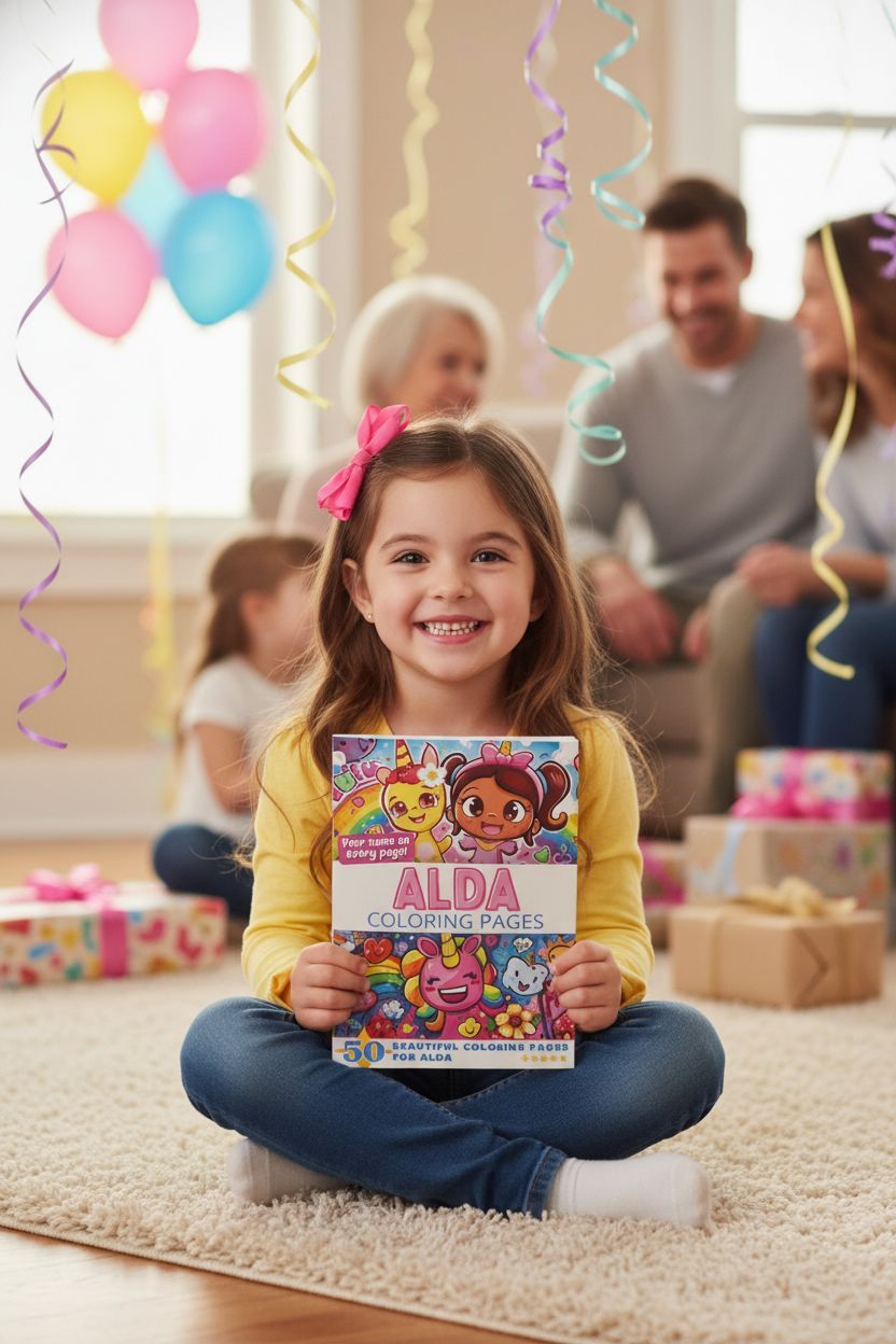 Alda coloring book in use