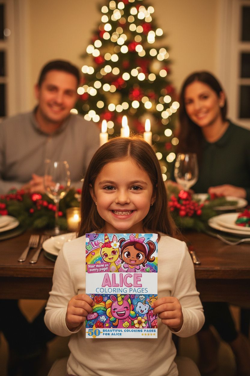 Alice Christmas coloring pages gift