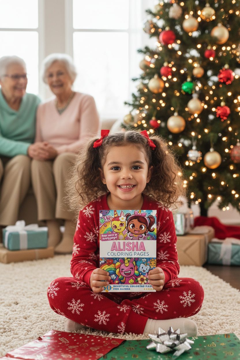 Alisha Christmas coloring pages gift