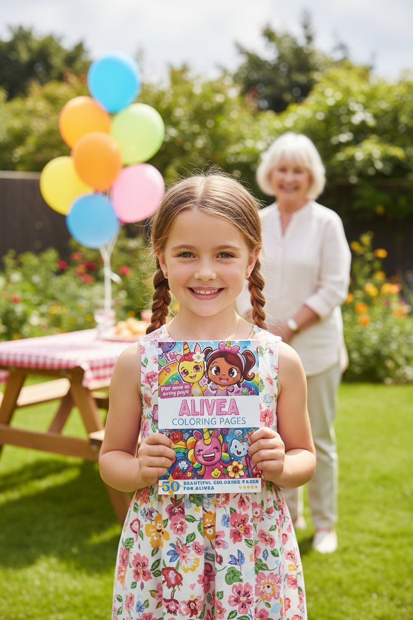 Alivea coloring book in use