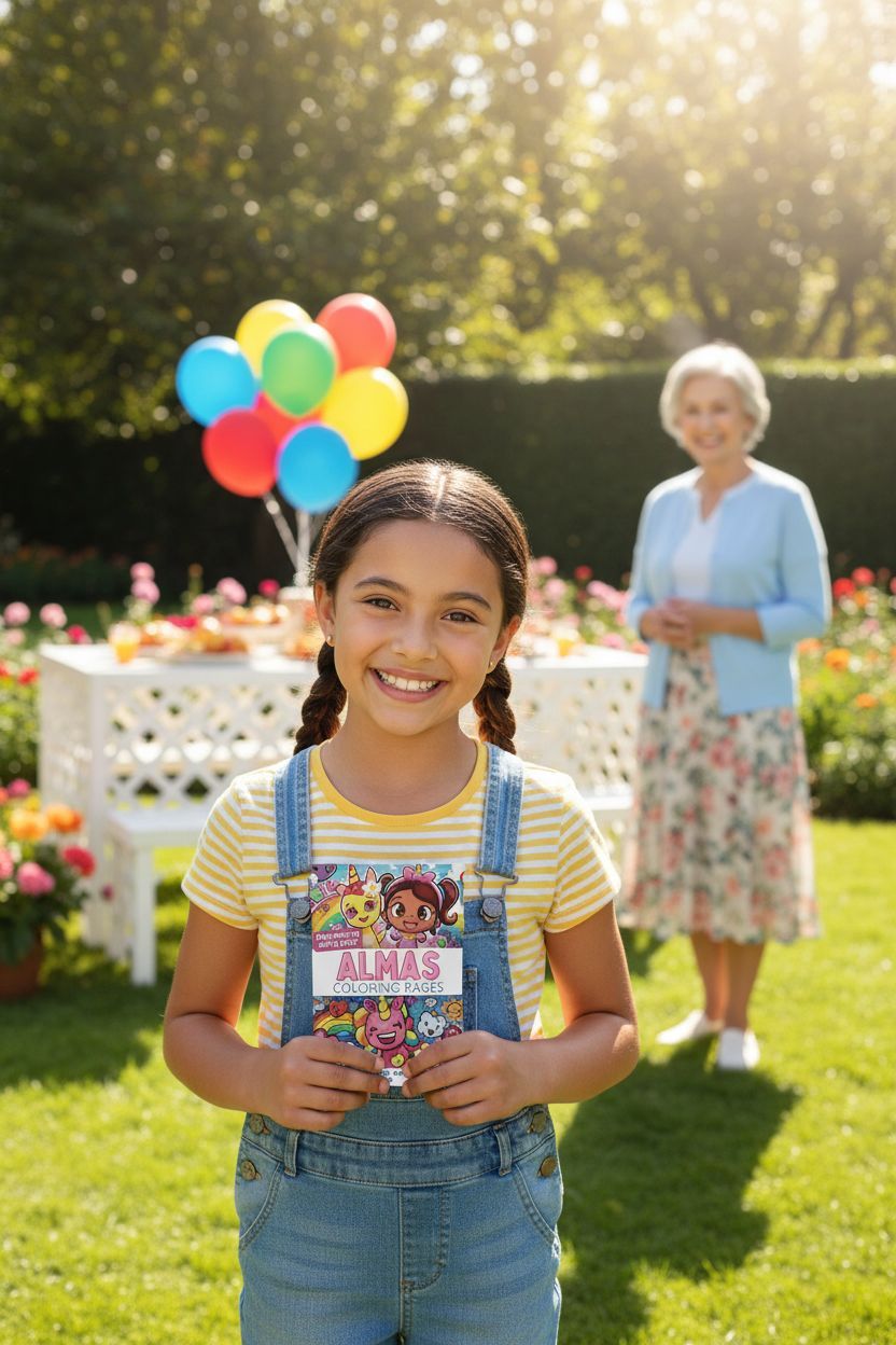 Alma coloring book in use
