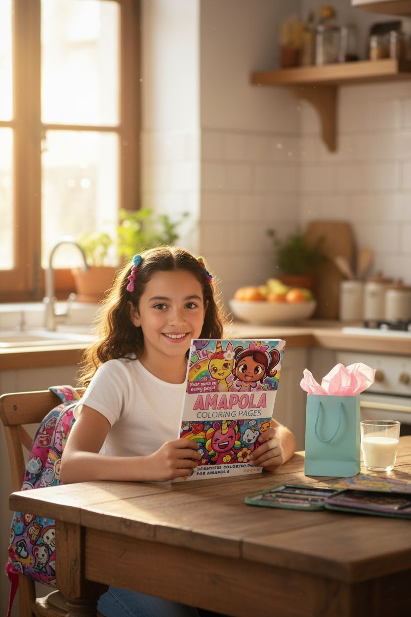 Amapola coloring book in use