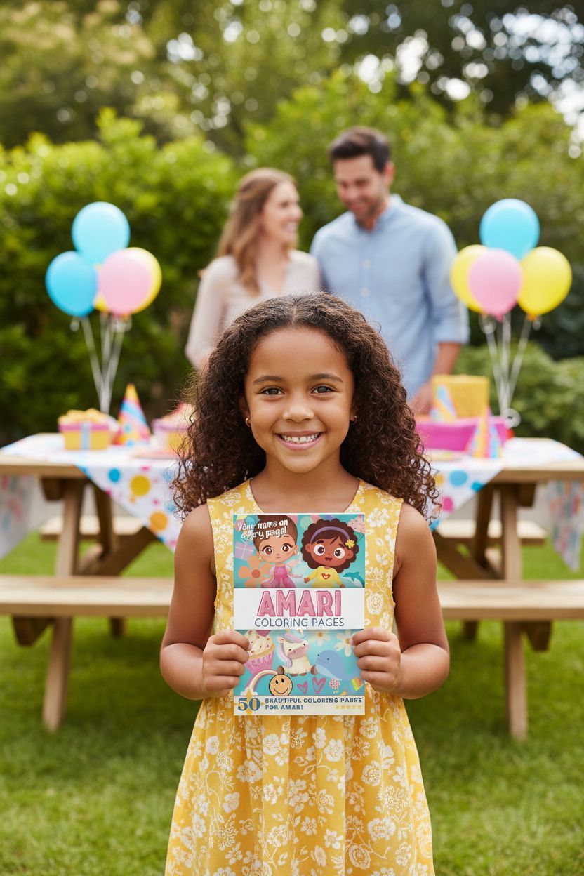 Amari coloring book in use