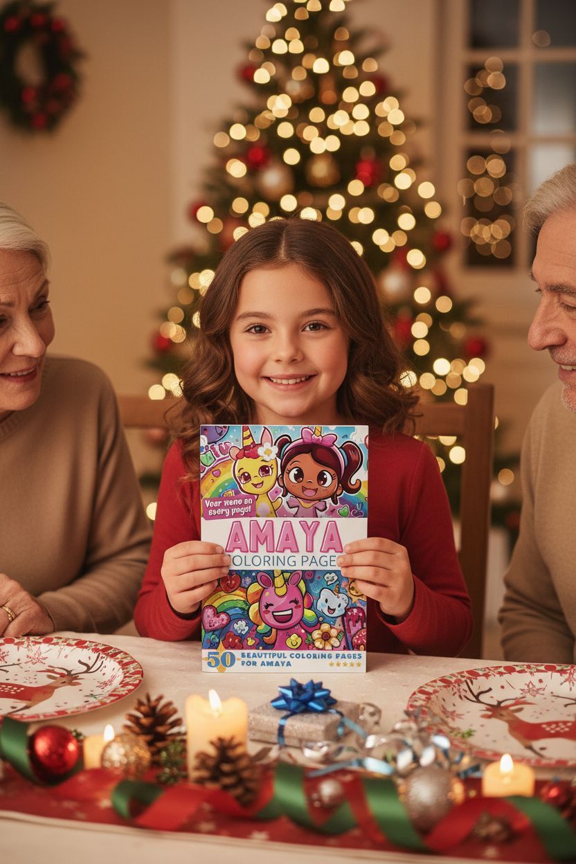Amaya Christmas coloring pages gift