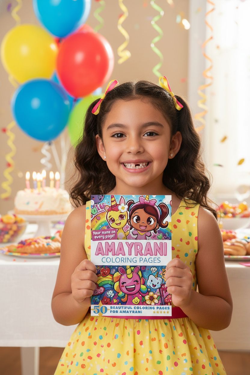 Amayrani coloring book in use