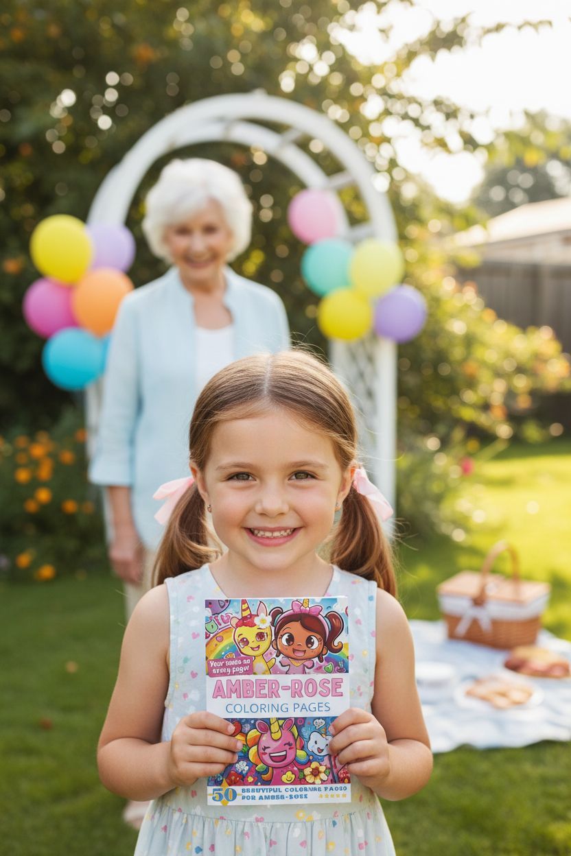Amber-Rose coloring book in use