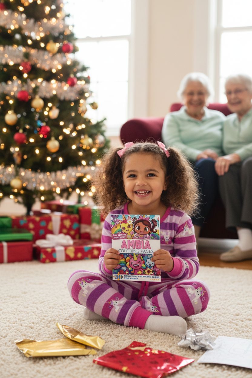 Ambia Christmas coloring pages gift