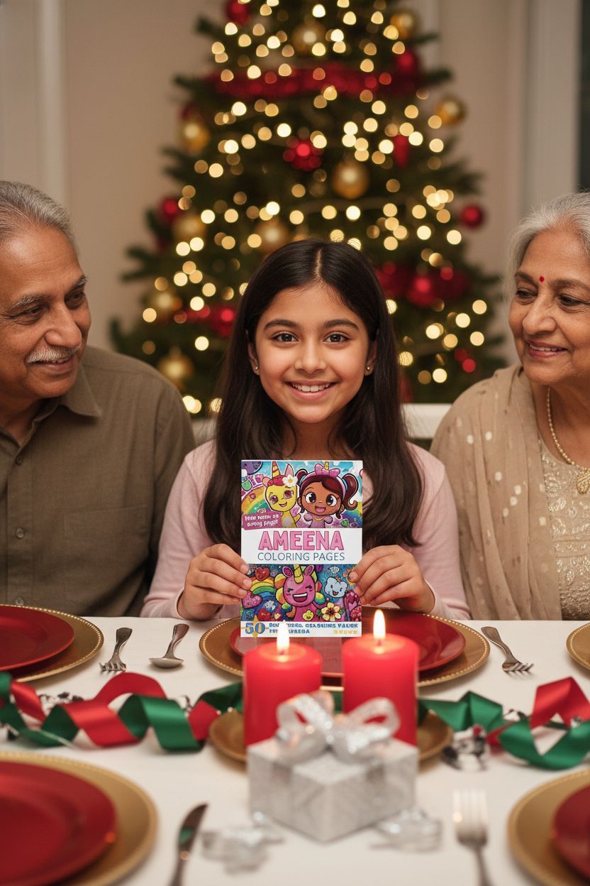 Ameena Christmas coloring pages gift