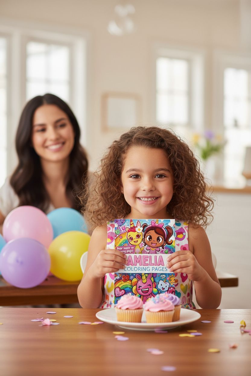 Amelia coloring book in use