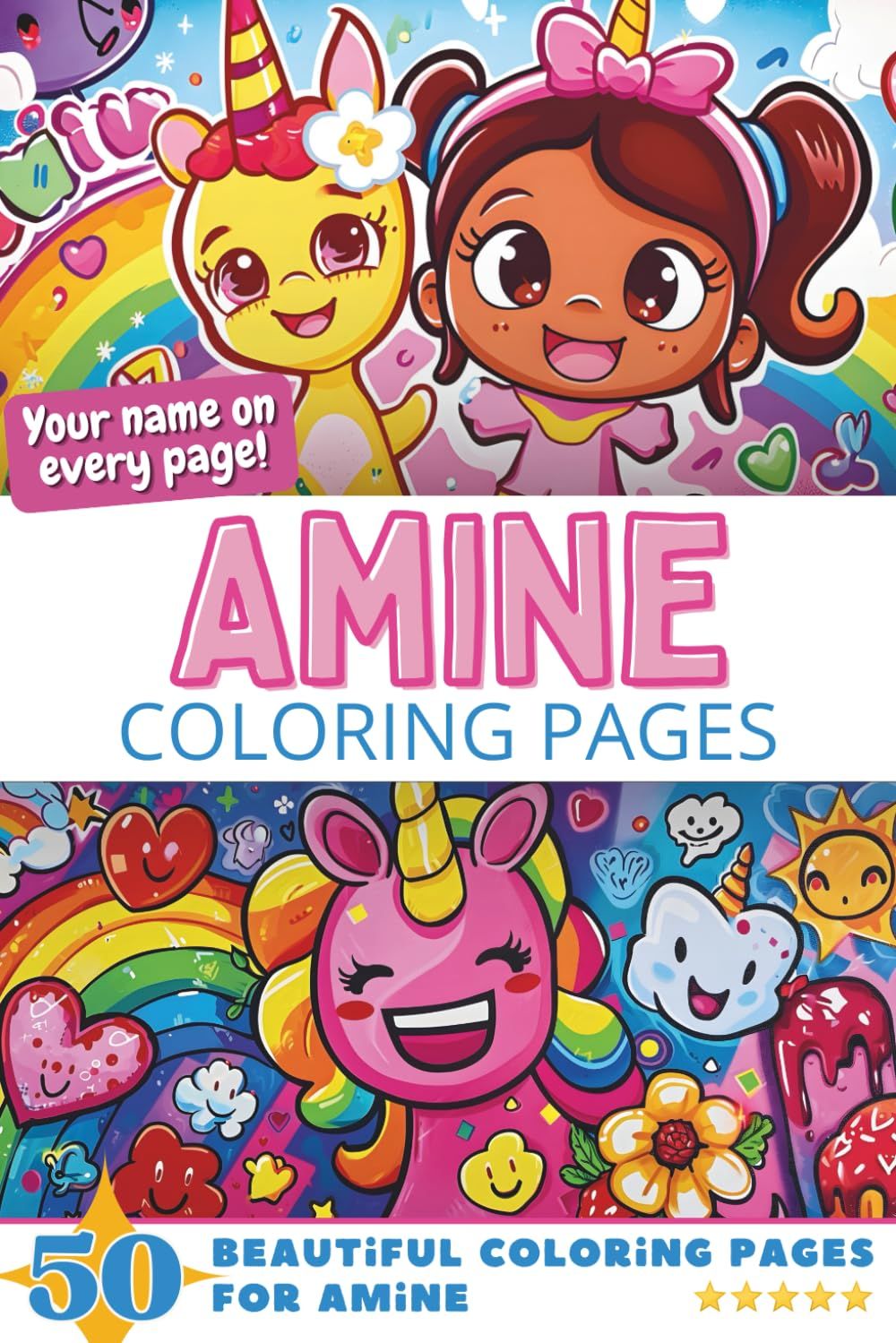 Amine Coloring Book Cover