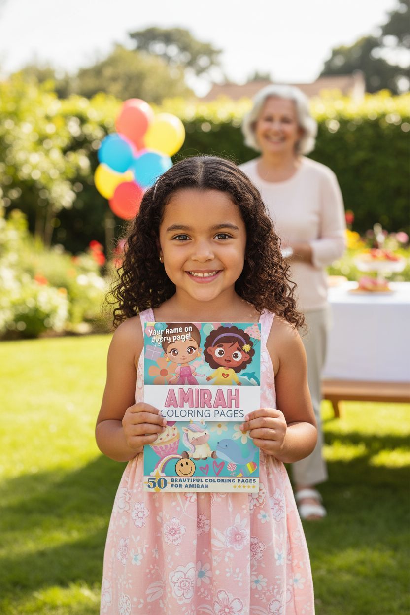 Amirah coloring book in use