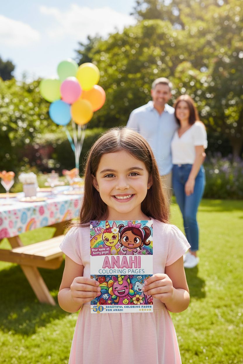Anahi coloring book in use