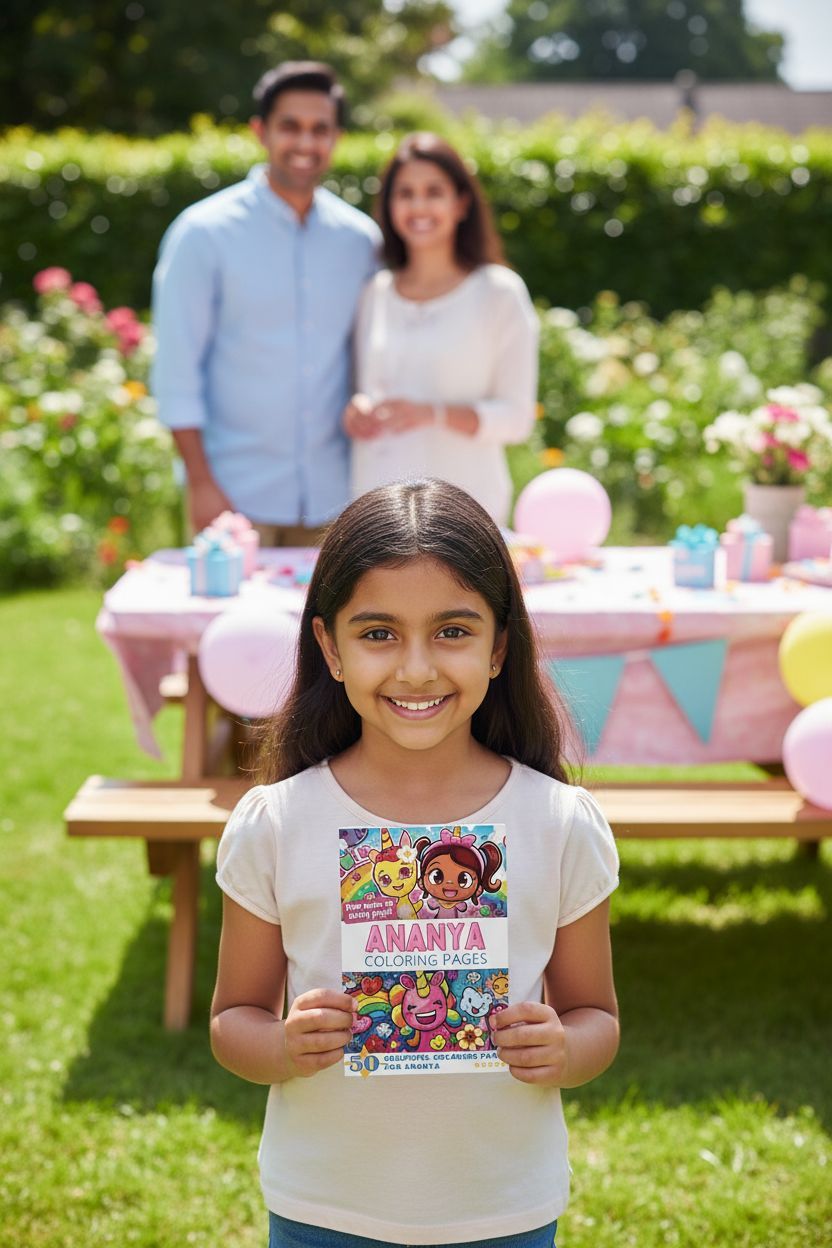 Ananya coloring book in use