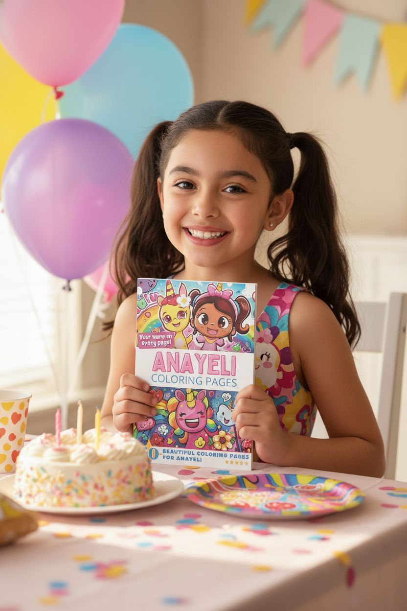 Anayeli coloring book in use