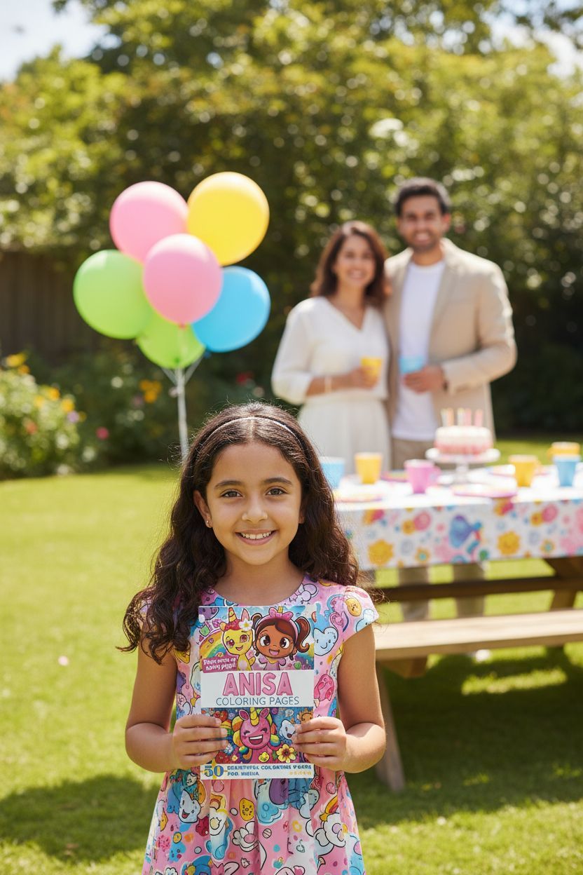 Anisa coloring book in use