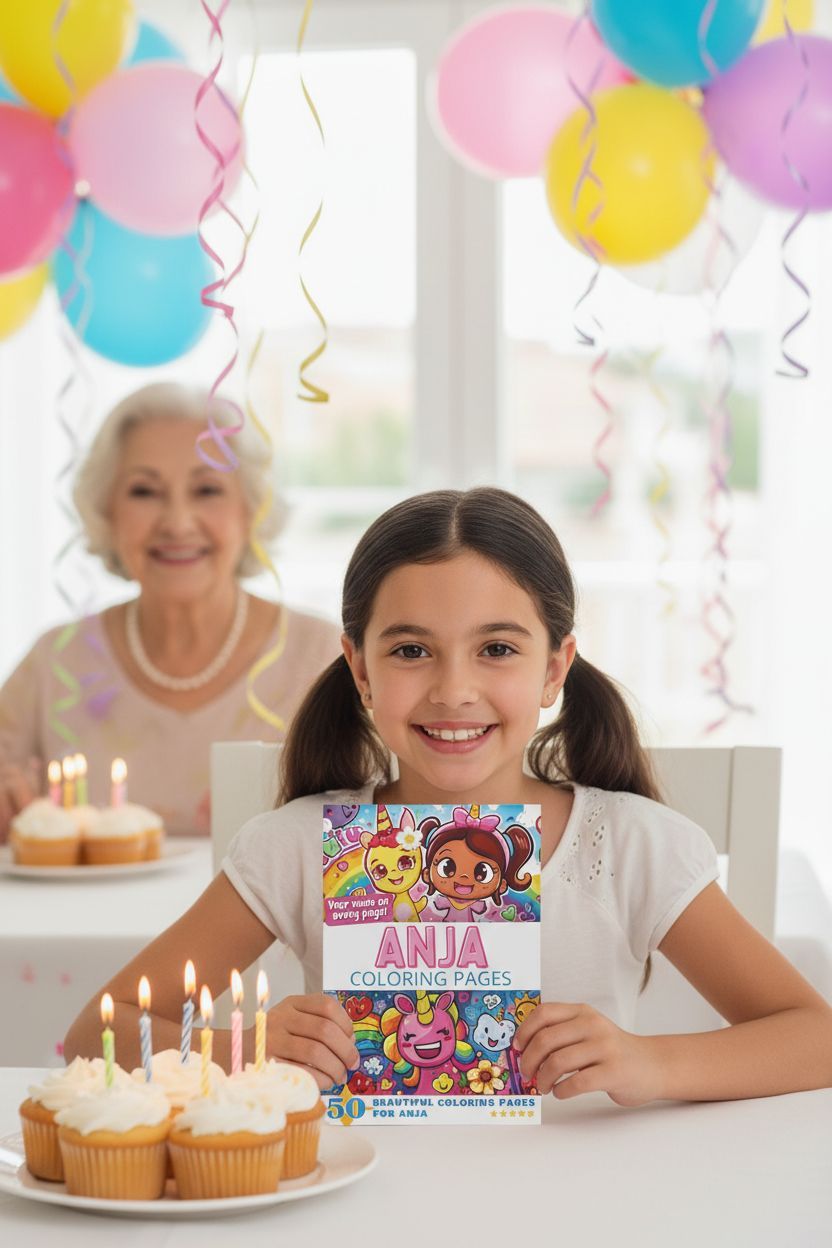 Anja coloring book in use