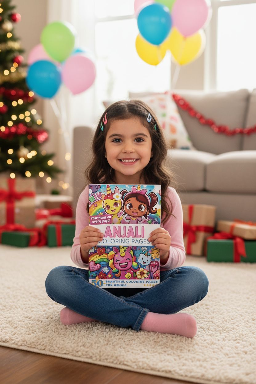 Anjali coloring book in use
