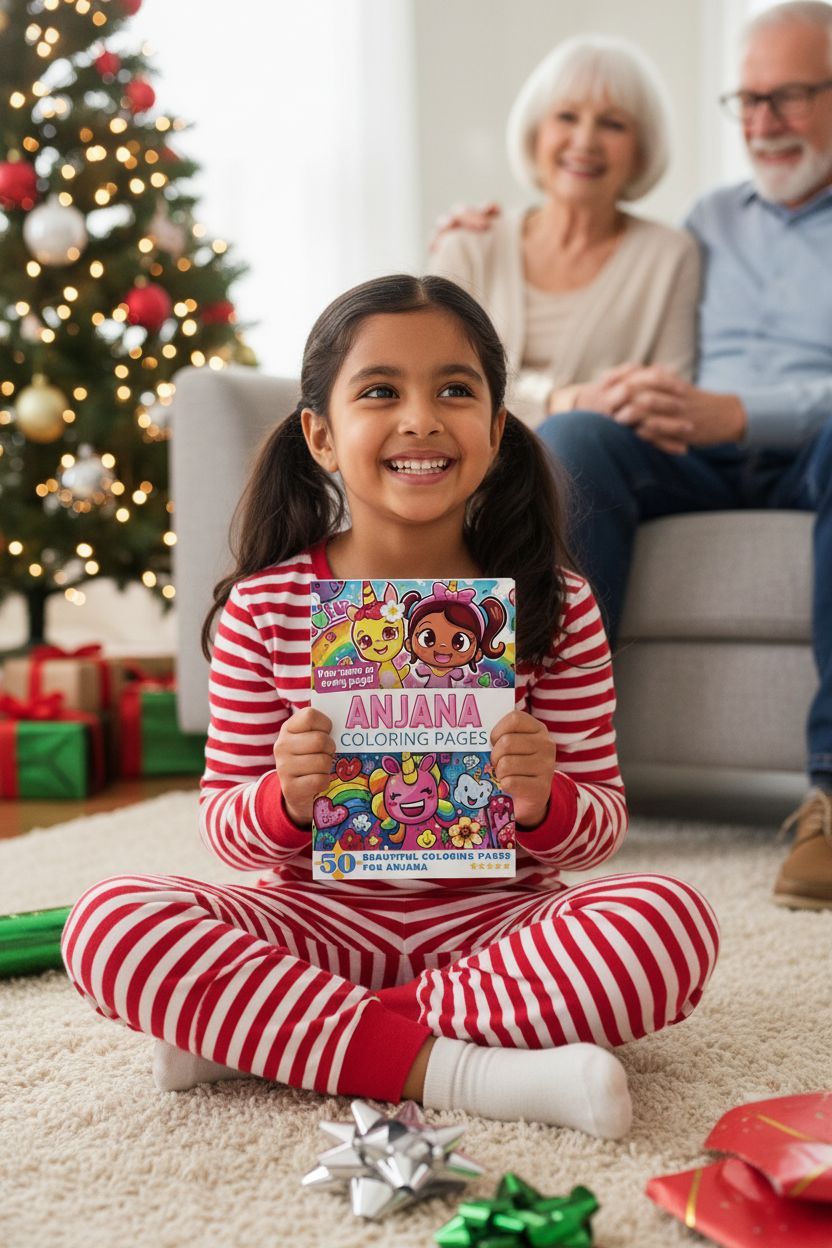 Anjana Christmas coloring pages gift